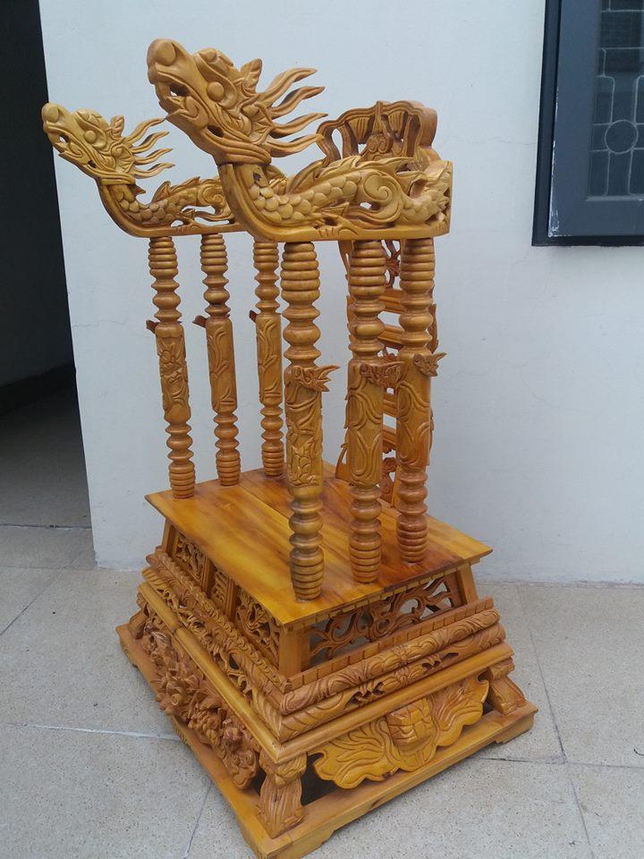 ngai thờ gỗ mít  kích thước cao 81cm mặt 35cmx48cm