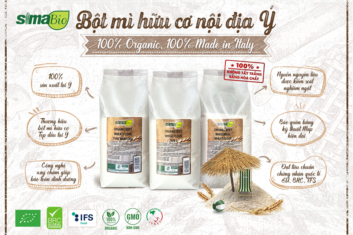 Bột mì hữu cơ (Organic Flour) - Sima Bio - 1kg