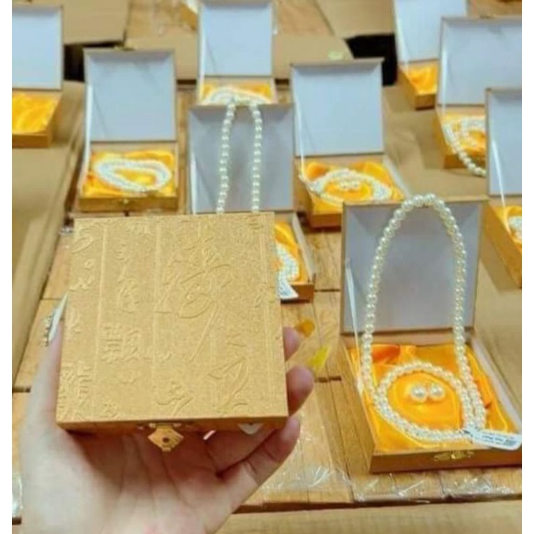 Sét 3 món trang sức ngọc trai full hộp