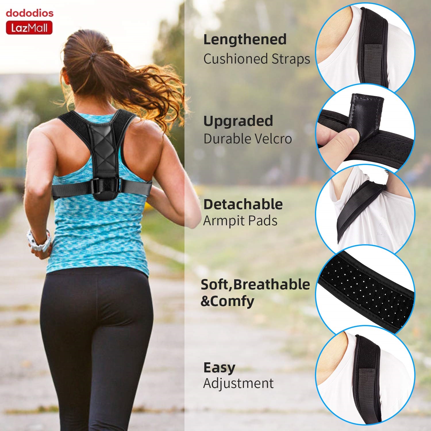 Back support posture corrector, shoulder brace for posture correction Adjustable and Comfortable Clavicle Brace elieves Upper Back&Shoulders Pain Correcting Hunchback Posture (Universal) dododios - Đai chống gù lưng, đai lưng chống gù miDoctor