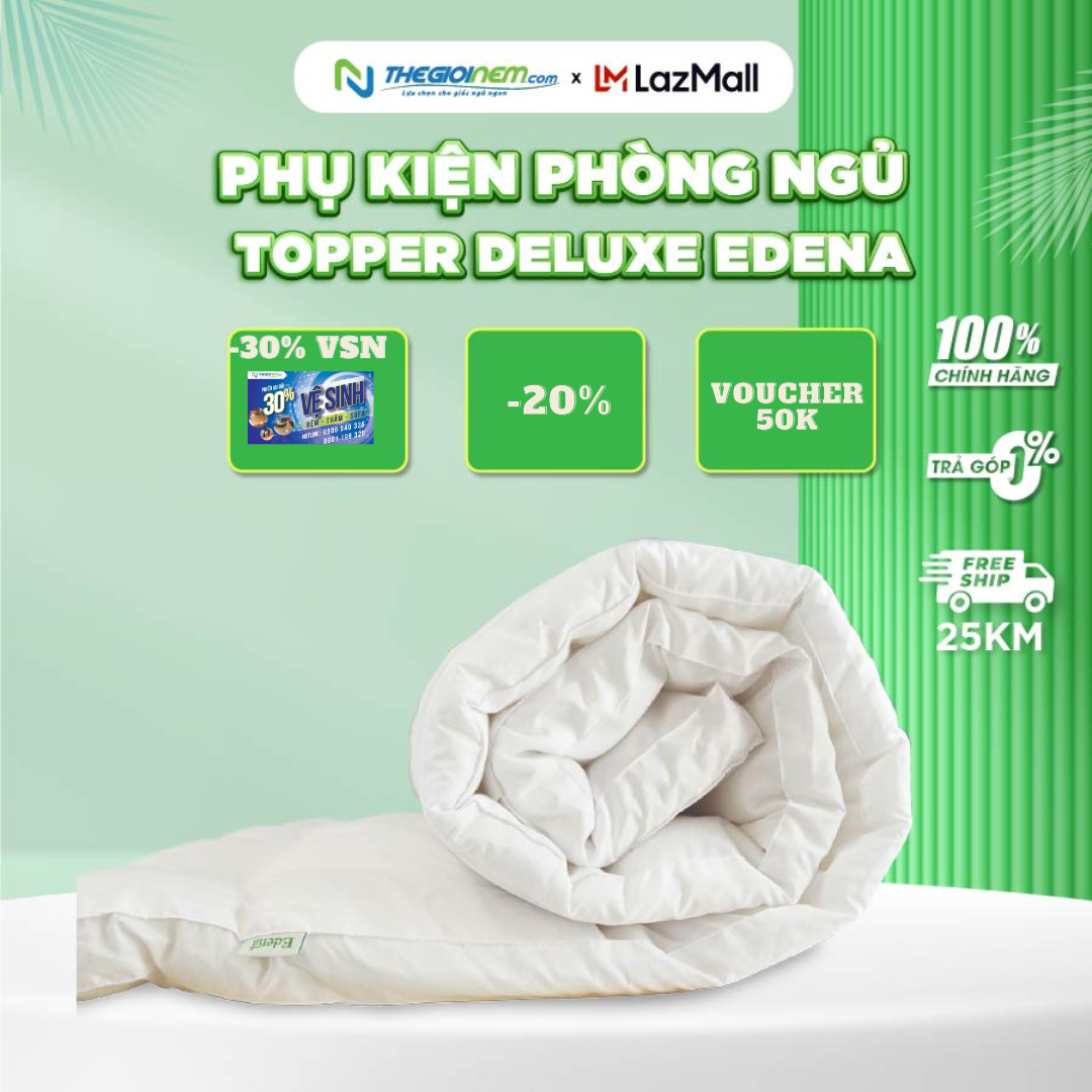 Topper Deluxe  Edena 180x200x5cm-Tấm trải tăng tiện nghi-làm mềm nệm.