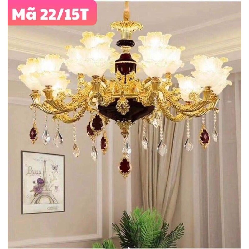 Đèn chùm đỏ 15 tay