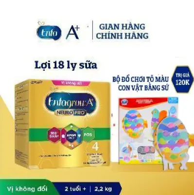 [Tặng bộ đồ chơi tô màu bằng sứ]Sữa bột Enfagrow A+ Neuropro 4 Vị không đổi với dưỡng chất DHA & MFGM – 2.2kg