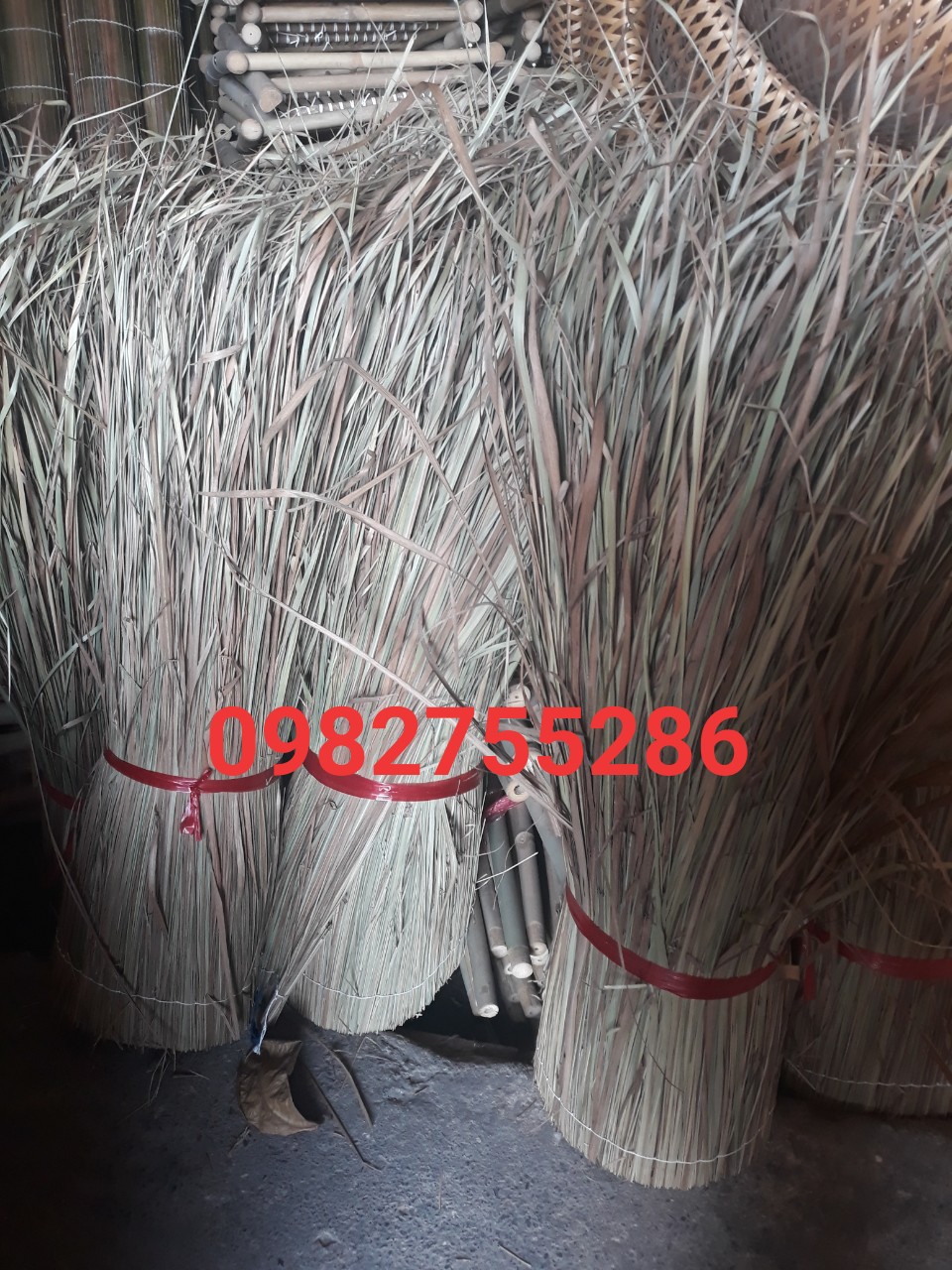 [cuộn 6m] lá cỏ tranh, lá khô lợp mái, lá lợp chòi