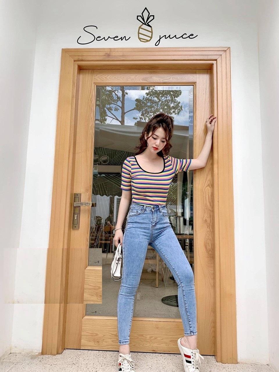 QUẦN JEAN NỮ LƯNG CAO MÀU XANH NHẠT 1MP1045 CÓ SIZE ĐẠI