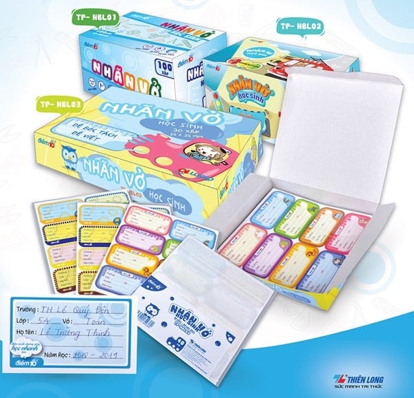 Nhãn vở Decal Thiên Long TP-NBL005 (Túi 12 nhãn vở, 48 nhãn tên)