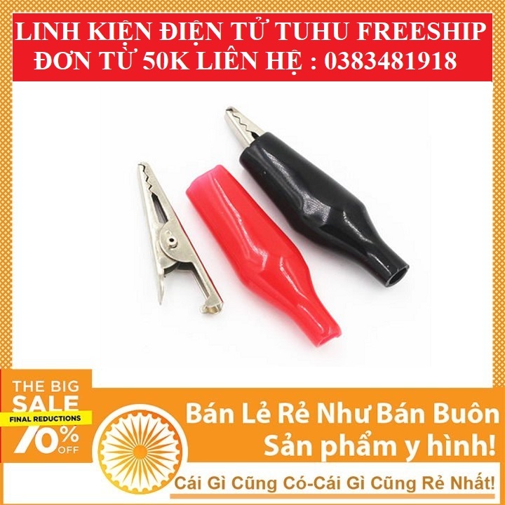 Kẹp Cá Sấu 45mm - 1 cặp Đỏ Đen