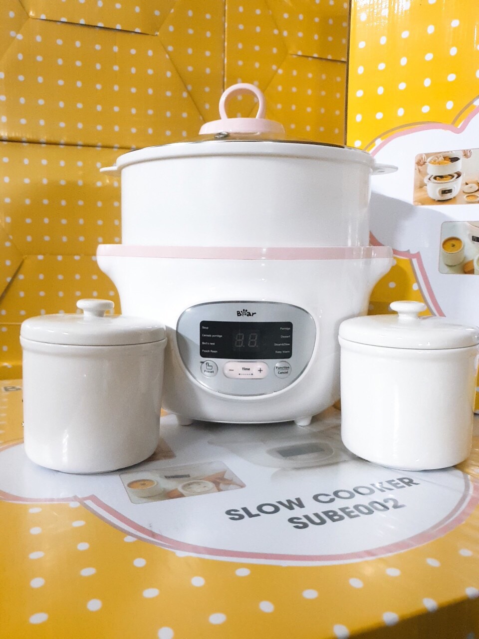 Nồi nấu cháo chậm BEAR 1.6 Lít [Hàng Sẳn,Bản Quốc Tế]