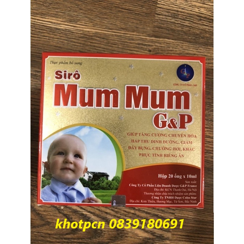 Siro mum mum g&p hỗ trợ bé ăn ngon tiêu hóa tốt - hộp 20 ống