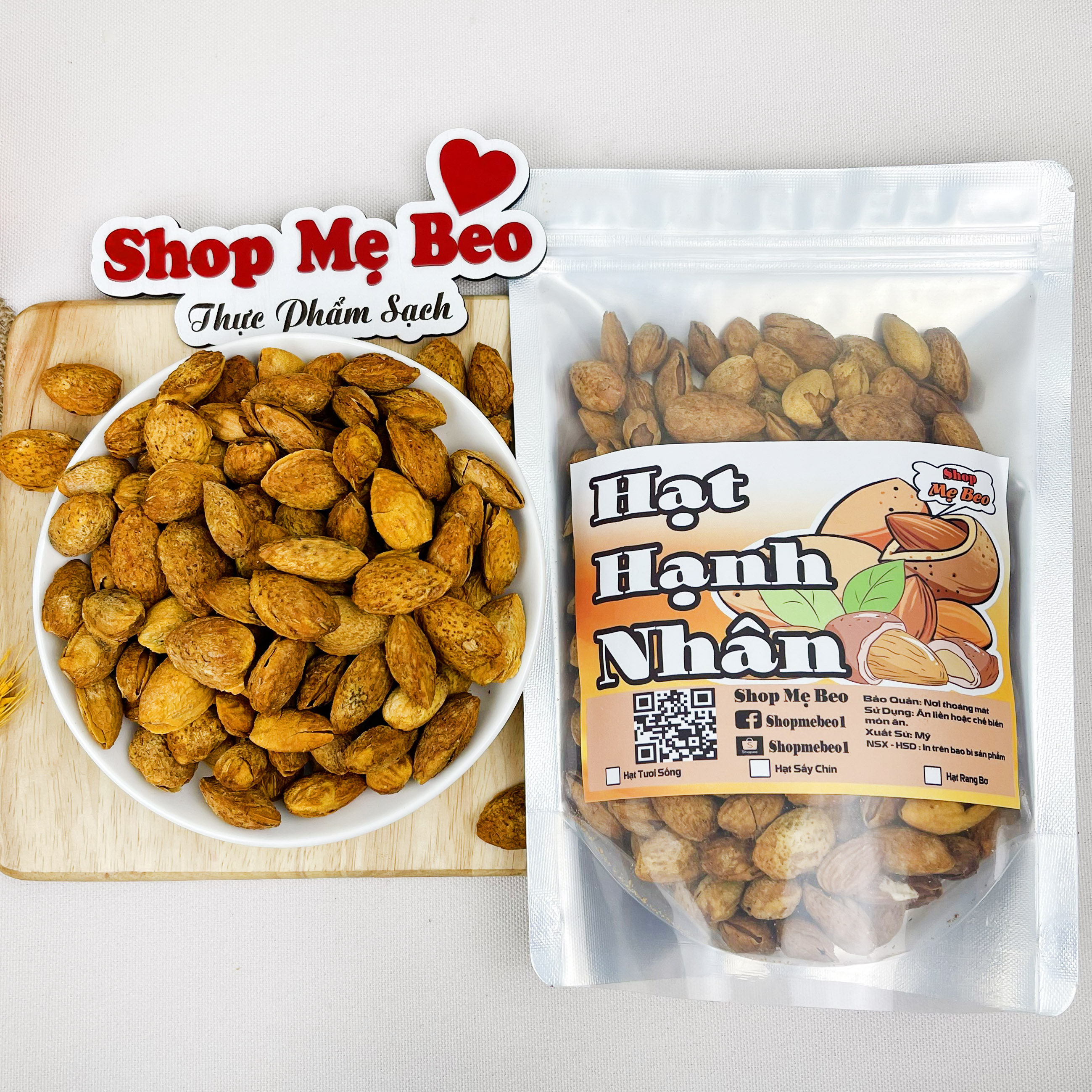 500Gr Hạt Hạnh Nhân Mỹ Rang Bơ Mõng Vỏ Cực Ngon