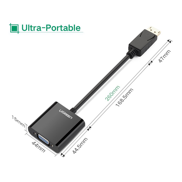 Cáp chuyển Displayport to VGA Ugreen 20415 Chính Hãng