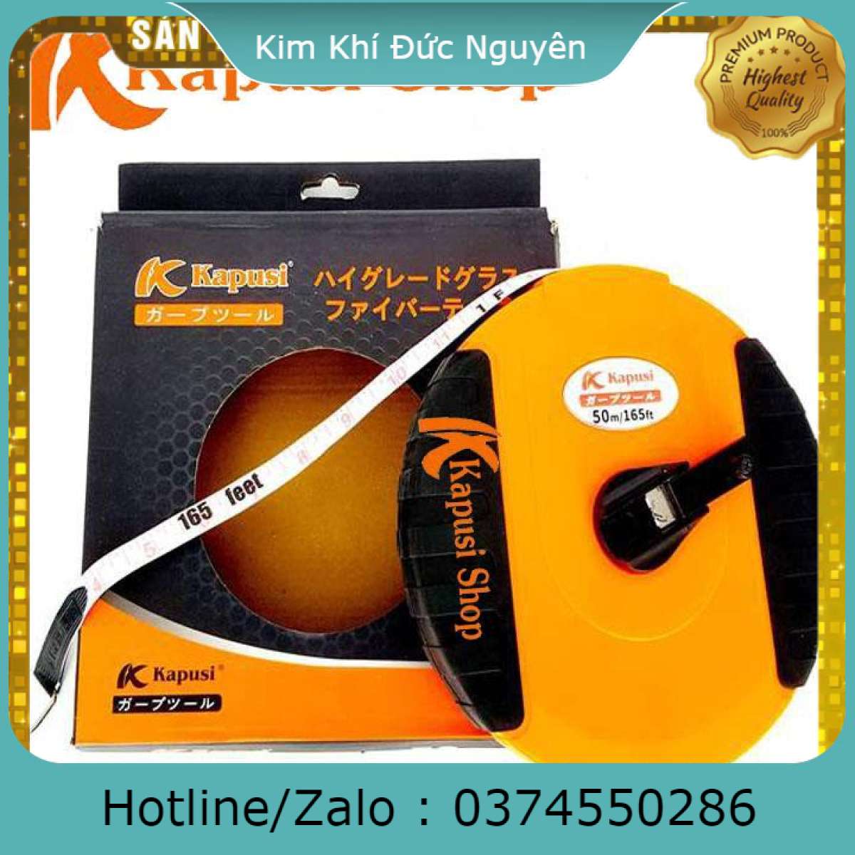 Thước dây cuộn cao cấp kapusi 50m kim khí đức nguyên