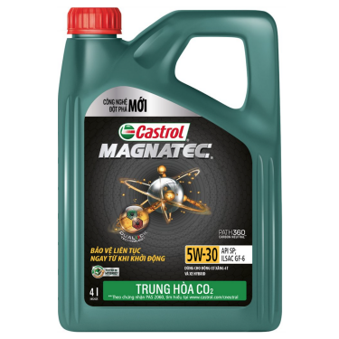 [Mẫu Mới]Nhớt tổng hợp xe ô tô Castrol MAGNATEC STOP-START 5W-30 SP/CF 4L - Trung Hòa CO2, Cấp độ Tiêu Chuẩn Cao Cấp SP, Vận Hành mượt mà, êm ái