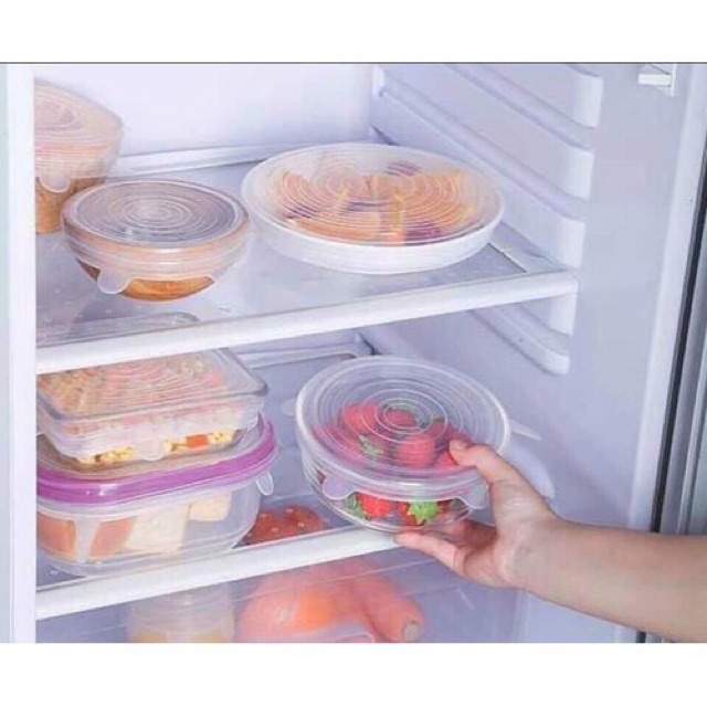 Set 6 Miếng Silicon Bọc Thức Ăn Siêu Tiện Ích