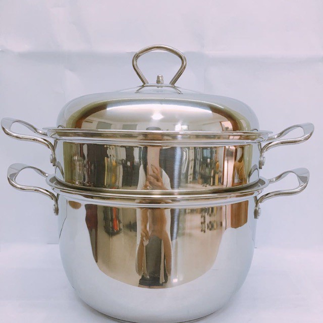 Bộ nồi xửng hấp hàn quốc 3 đáy inox size 26cm