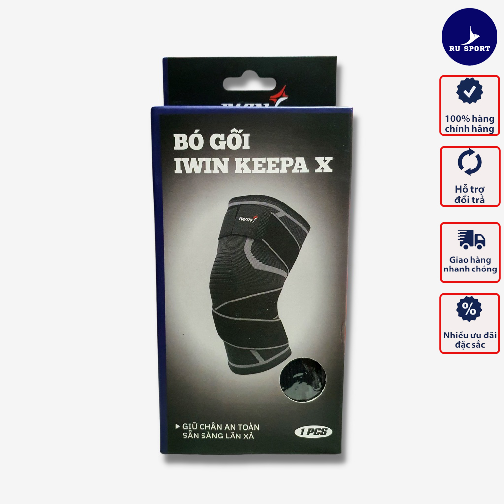Bó Đầu Gối Loại Dán Iwin Keepa X Cao Cấp - Quy Cách 1 Chiếc