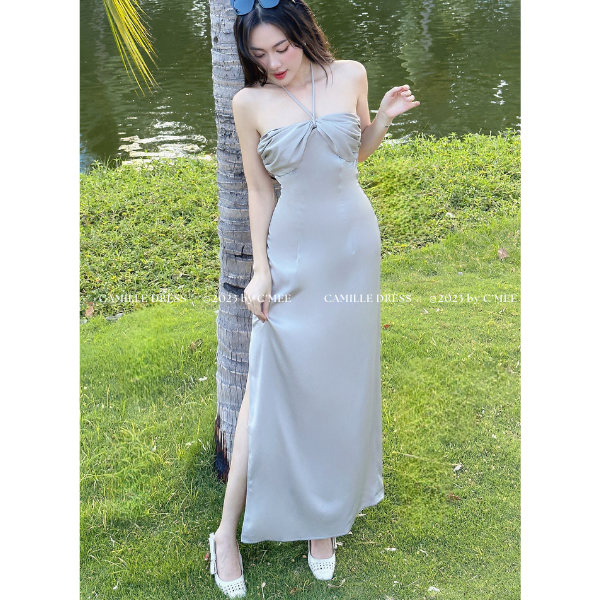 [CMEE] Đầm lụa cột dây Camille Midi Dress