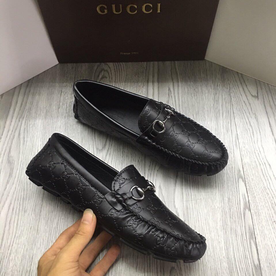 [Lấy mã giảm thêm 30%] Giầy lười da xích đen nam