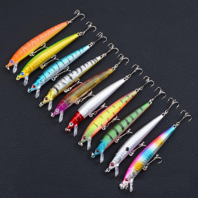 Mồi Cá giả câu cá Minnow siêu nhạy, 2 lưỡi câu siêu cứng dài 9.5cm ( Ngu Long )