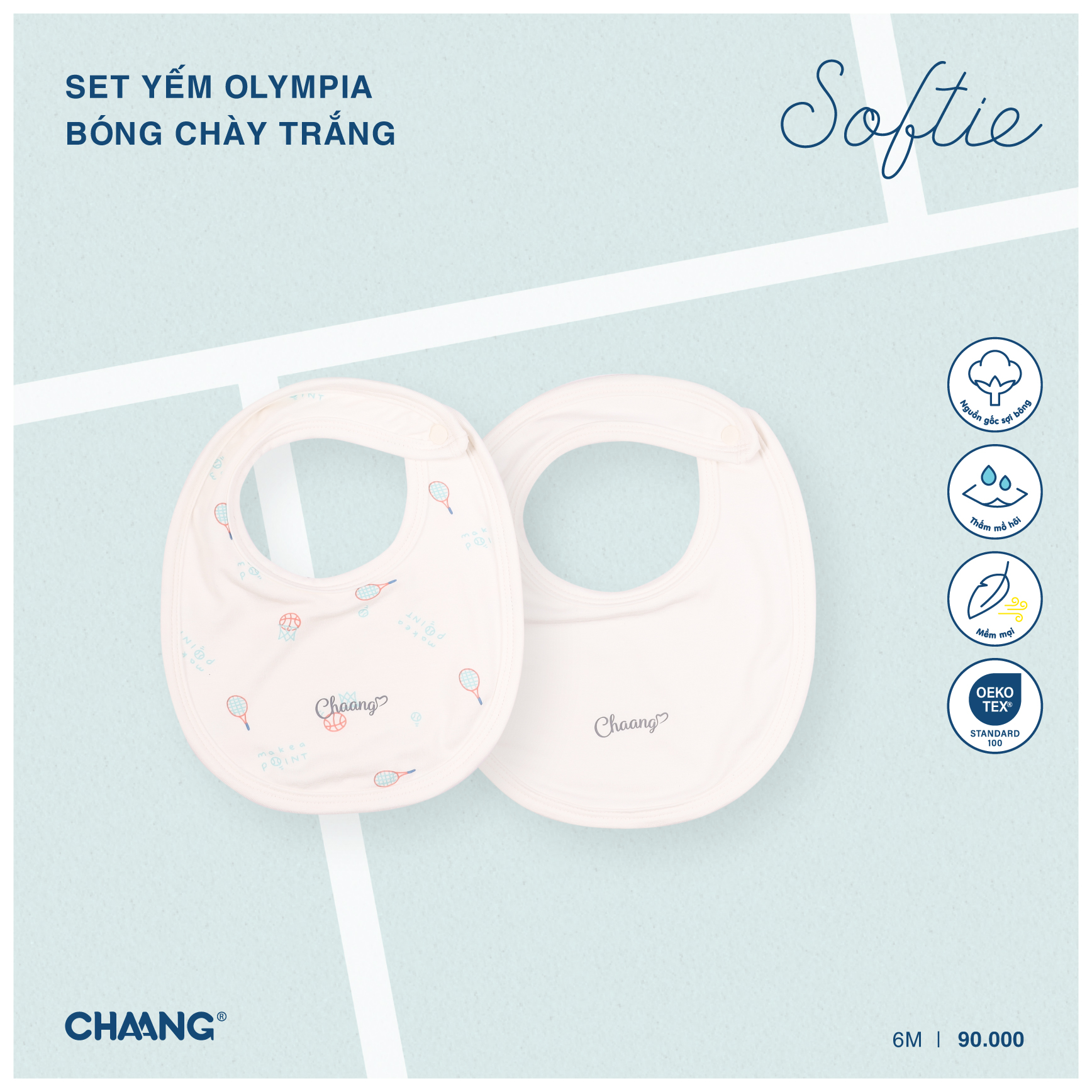[CHAANG] Set 2 chiếc yếm tròn sơ sinh Olympia Chaang