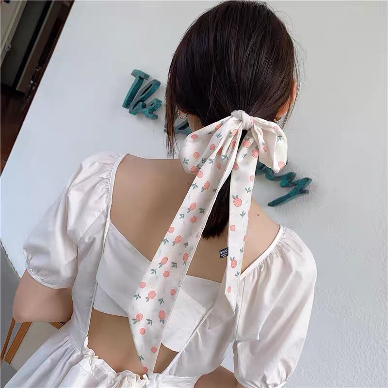 ️❤️FREESHIP️❤️ Dây buộc tóc thắt nơ vải lụa dài đa năng phong cách Hàn Quốc