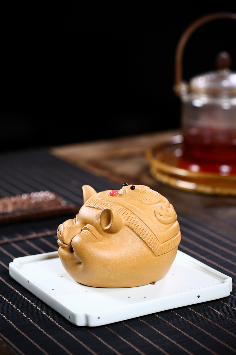 Tượng Tử Sa Chú Heo May Mắn (Đồ Chơi Bàn Trà)