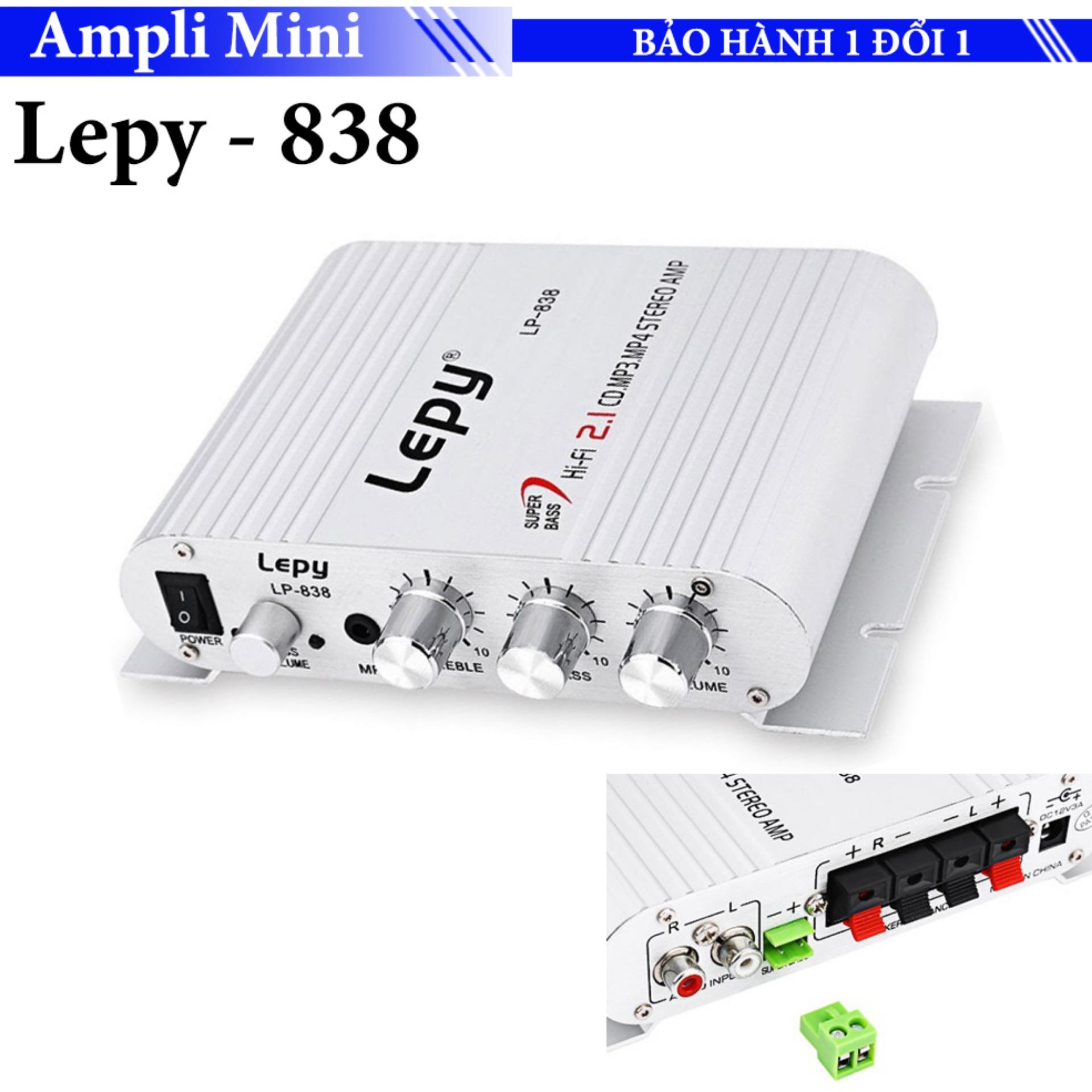 Bộ khuếch đại âm thanh lepy lp-838 - ampli mini 12v bảo hành toàn quốc