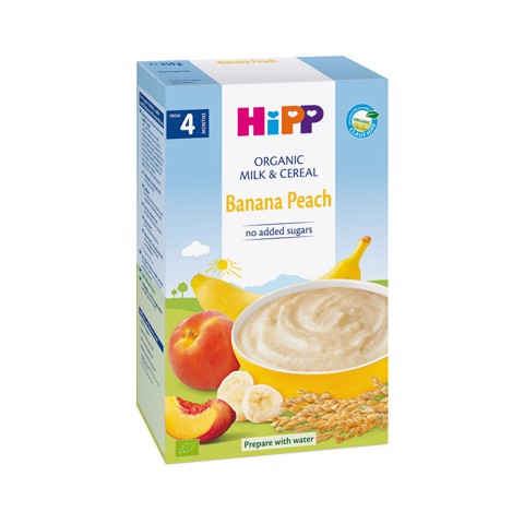 Bột ăn dặm HiPP vị sữa Chuối, Đào cho bé 4 tháng