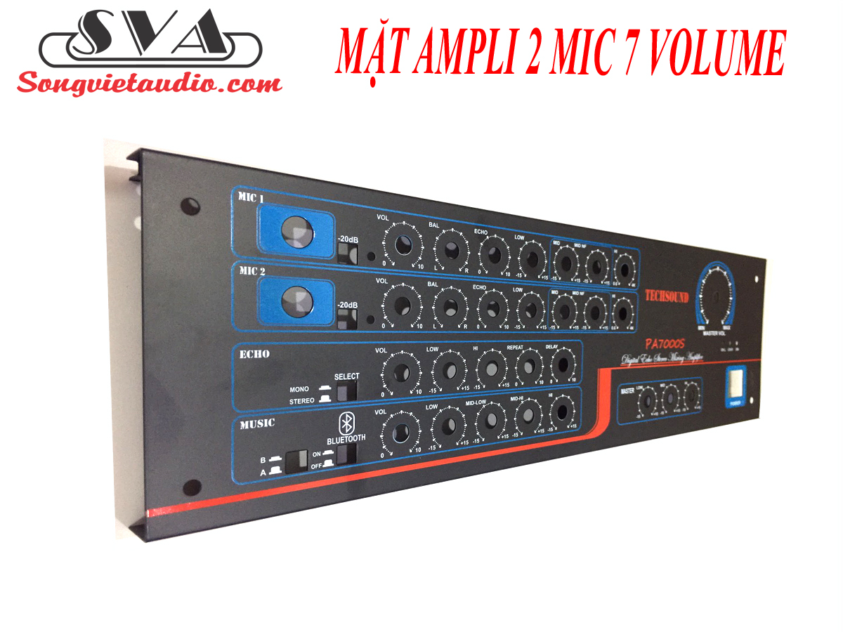 MẶT AMPLI MIC 7 VOLUME PA7000S