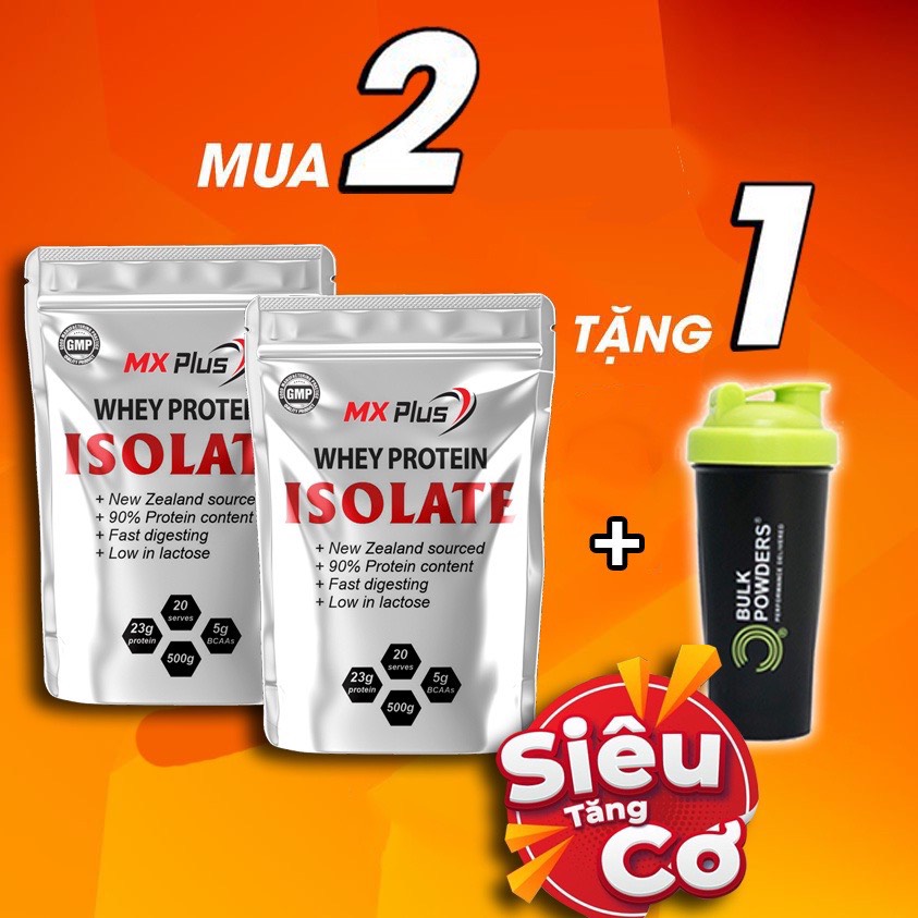 [COMBO 2 TÚI + TẶNG SHAKER] Whey Protein Isolate - tăng cơ giảm mỡ (1KG)