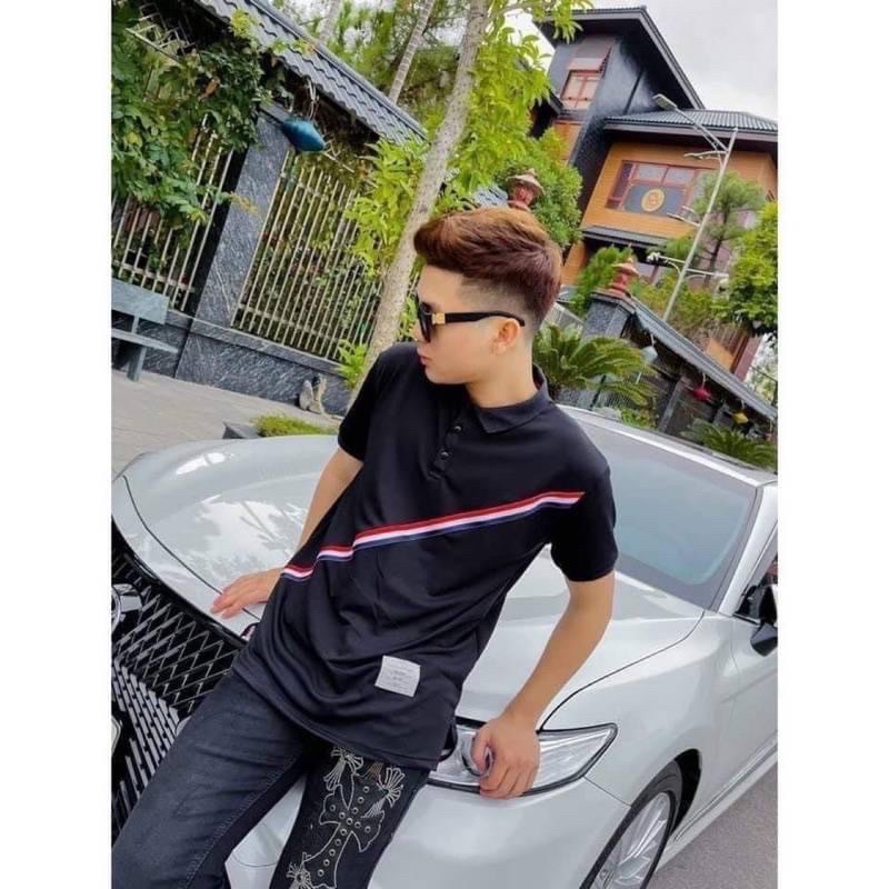 Áo Polo Thom 3 Vạch Quốc Dân, Áo Thun Polo Chéo Vạch Hàn Quốc