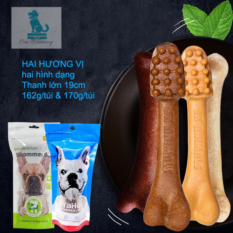 Xương gặm cho chó YaHo 170g - Xương bàn chải sạch răng thơm miệng bổ sung canxi, dinh dưỡng cho chó chống cắn