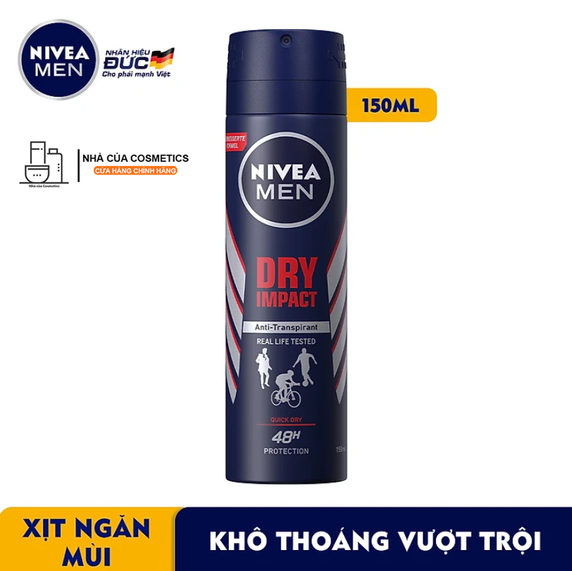Xịt ngăn mùi nam nivea men cool kick cool fresh mát lạnh khô thoáng 150ml