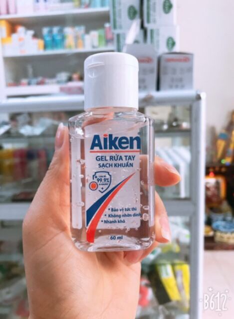 [HCM]Gel rửa tay khô Aiken 60ml