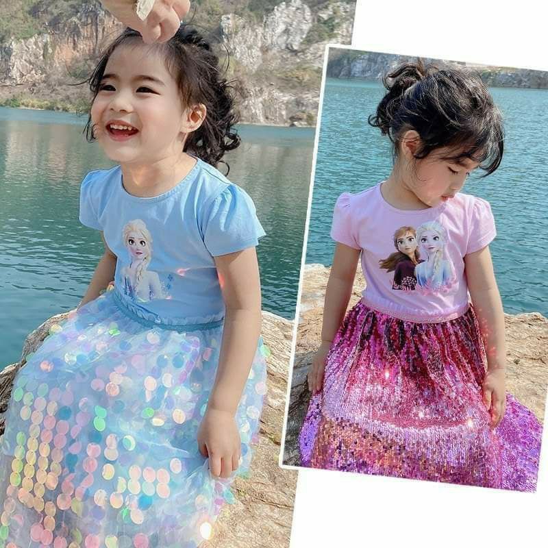 [Có sẵn] [Ảnh thật] Váy công chúa Elsa đính kim sa