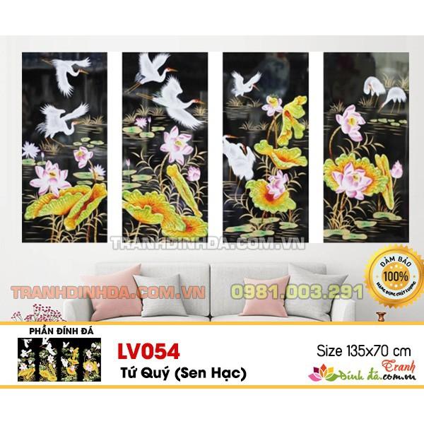 Tranh đính đá tứ quý sen hạc