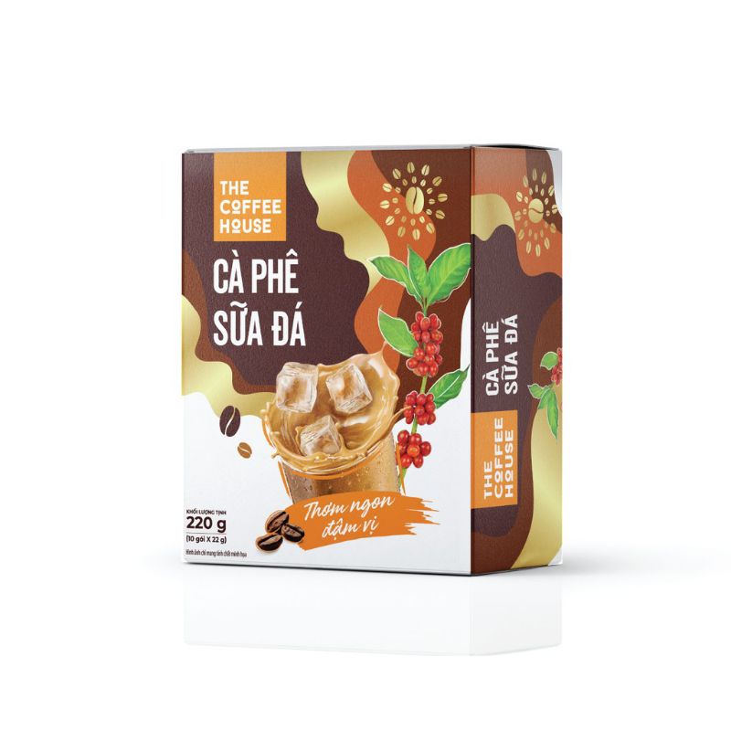 [10 gói/22g] Cà phê sữa đá Hoà tan 3in1 The Coffee House 220g