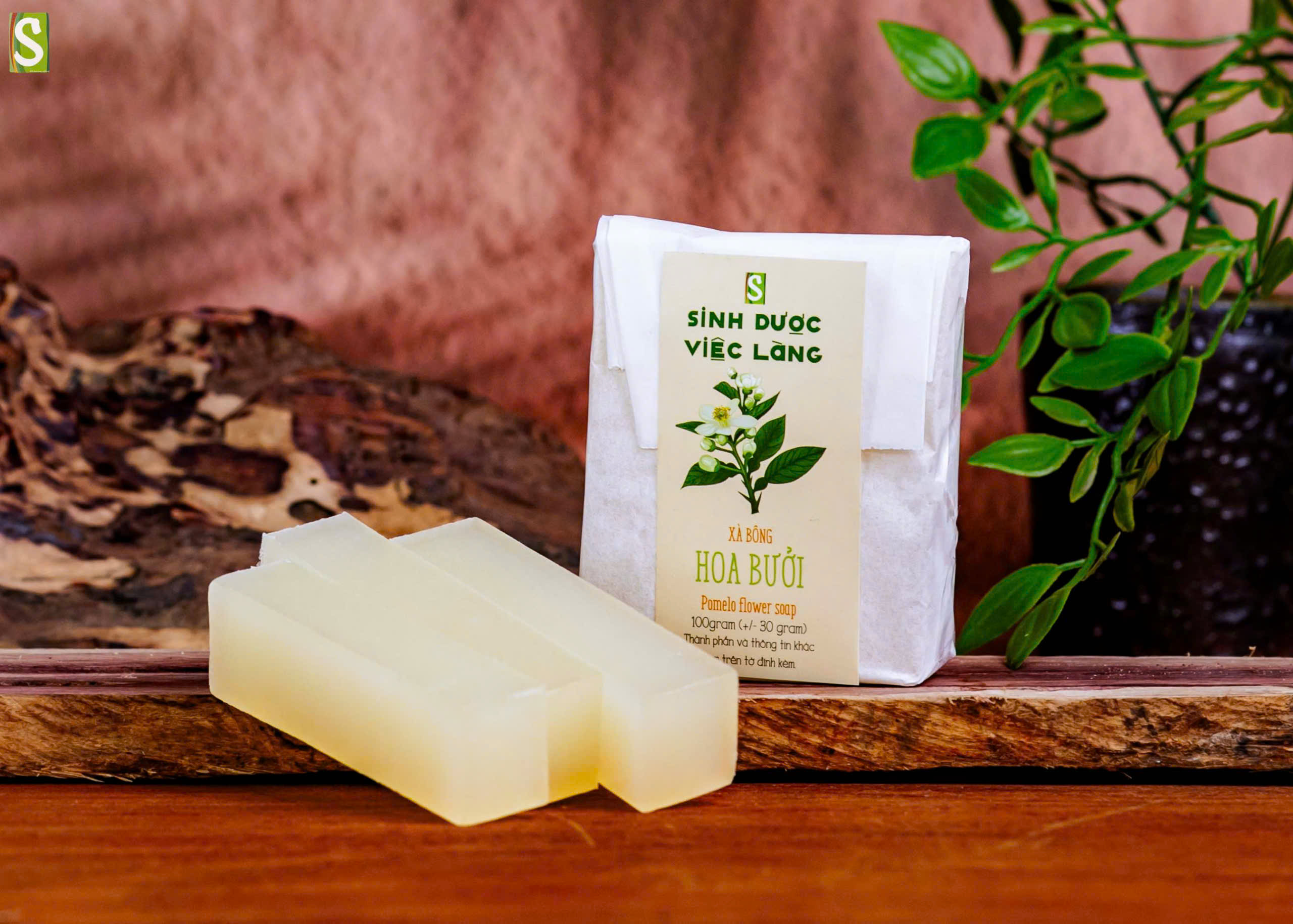 Vụn xà phòng thảo dược HTX Sinh Dược 100-300G. Tặng kèm túi lưới