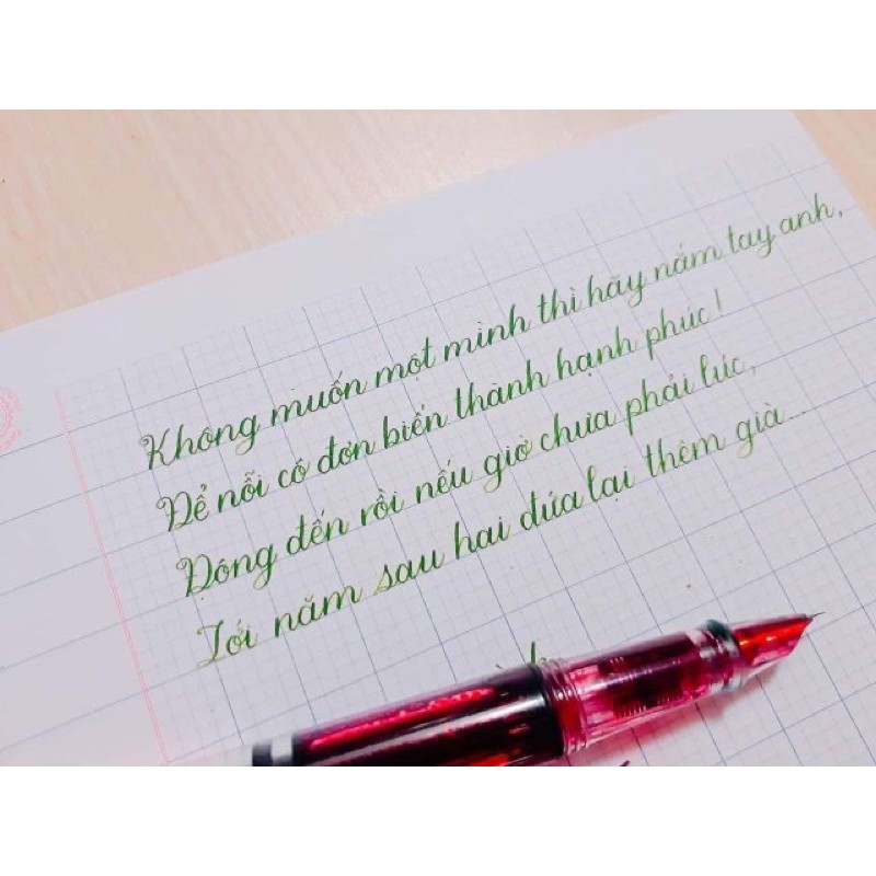 Bút Máy Kim Tinh Lá Tre Viết Nét Thanh Đậm Ouguwen 009