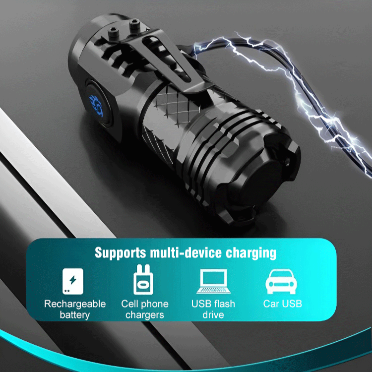 German Super Lighting Flashlight Mini Portable Thumb Light Waterproof Flashlight Ultra Long Life Flashlight Brightness Adjustable Flashlight Camping Flashlight迷你超强手电