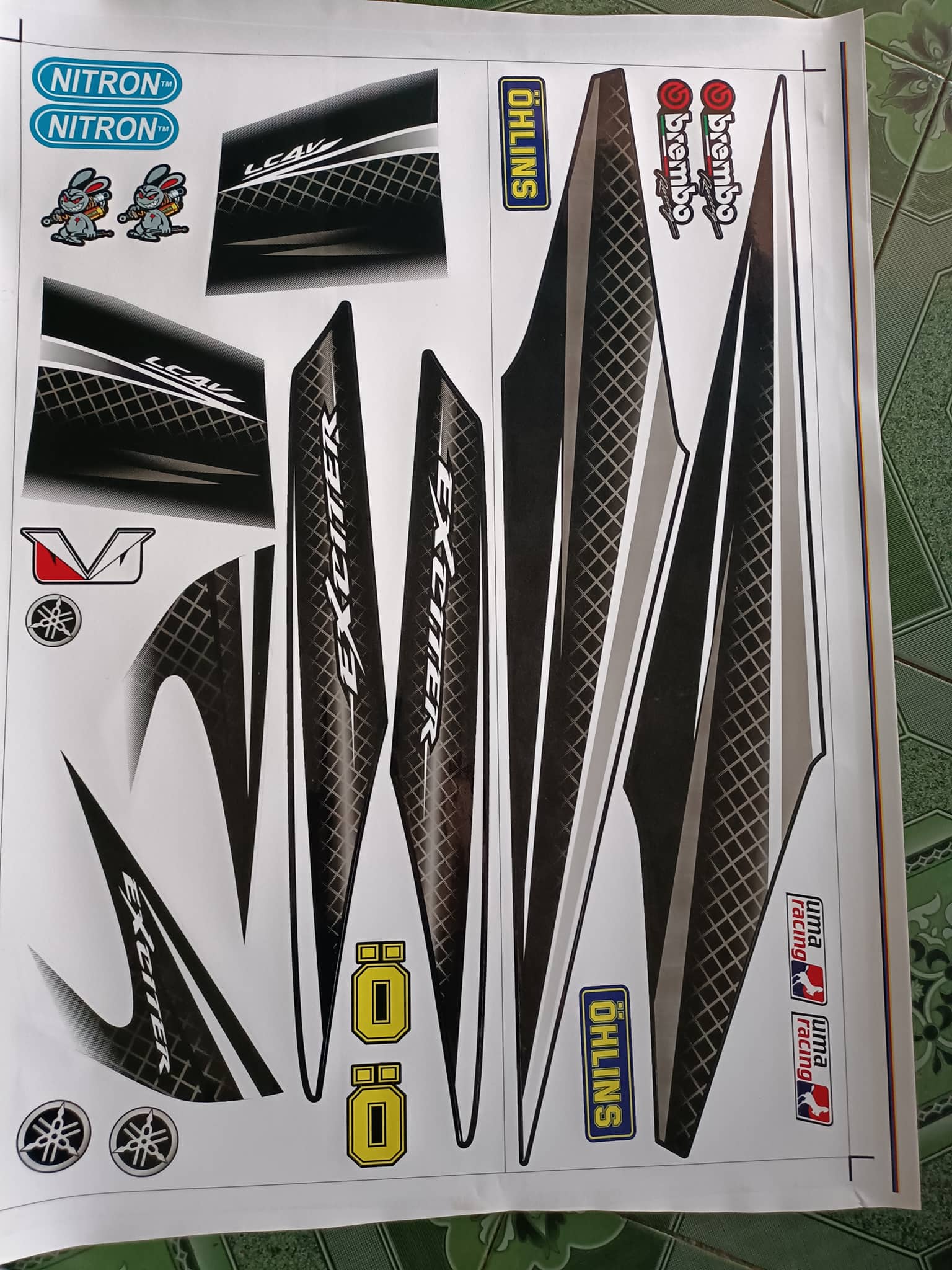 Tem rời ex 2010 lc4v đen trắng