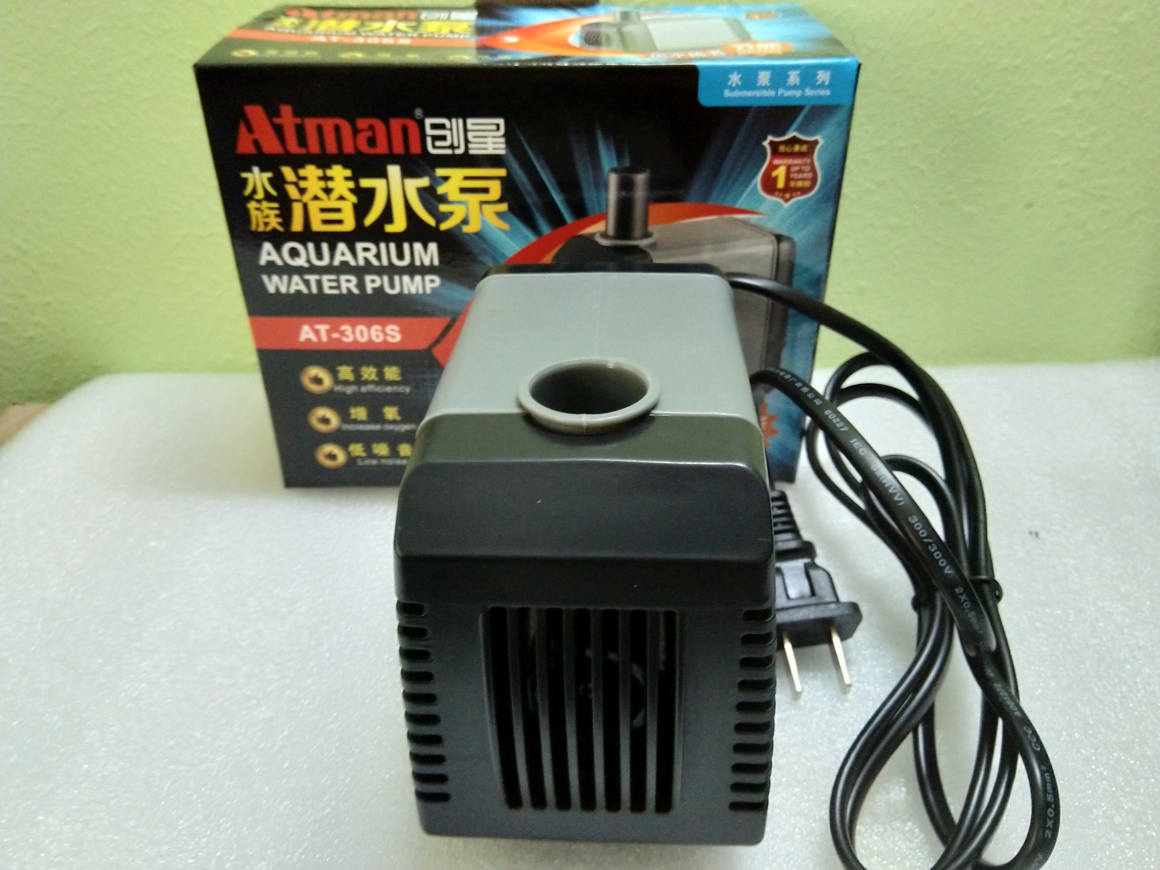 Máy bơm nước hồ cá Atman 306S, 27W-2000L/hr.