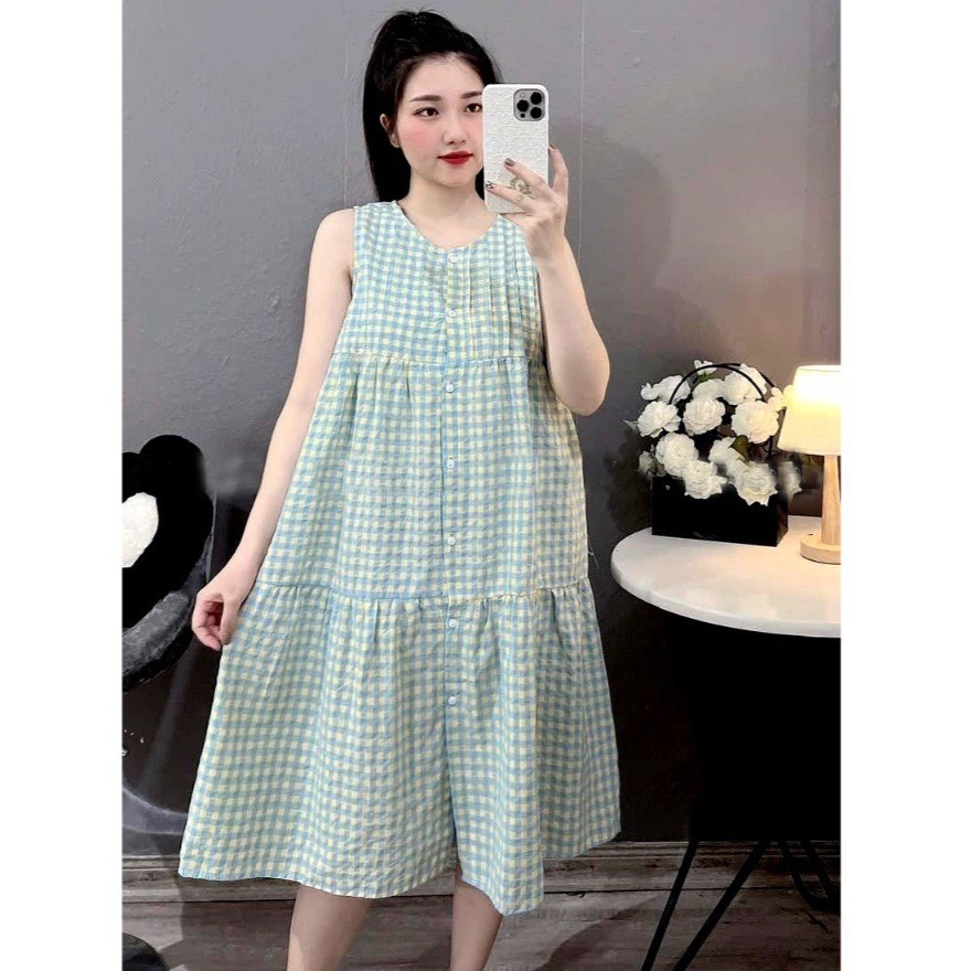 Váy ngủ - váy mặc nhà ( Váy - KRO ) chất liệu đũi - mềm - mát