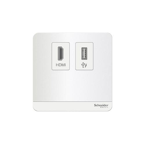 Bộ ổ cắm HDMI + USB, dòng AvatarOn mặt vuông loại Đẳng Cấp, Sang Trọng - Schneider Electric