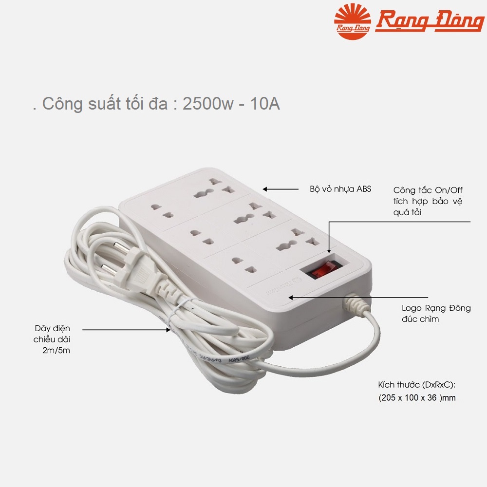 Ổ cắm điện đa năng Rạng Đông