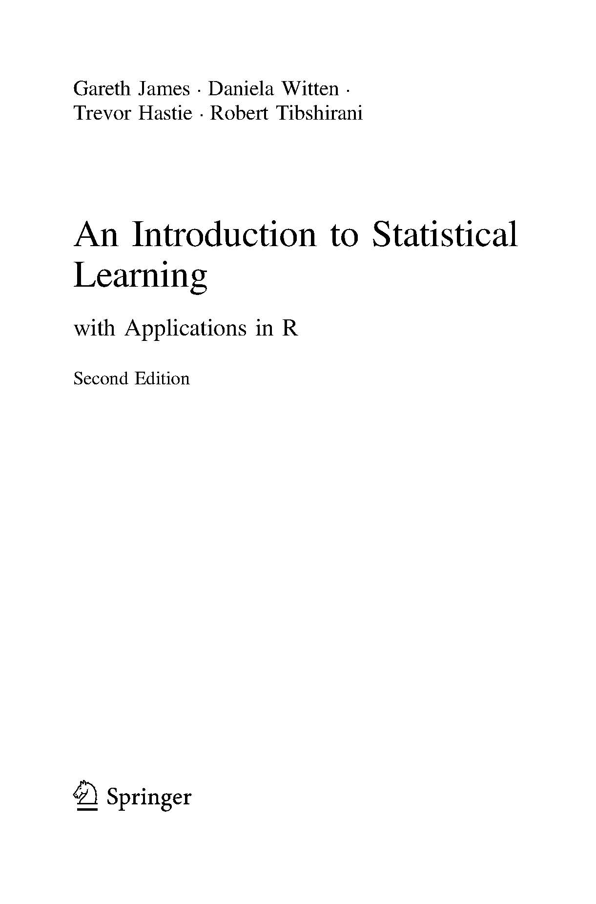 An Introduction To Statistical Learning (2021)