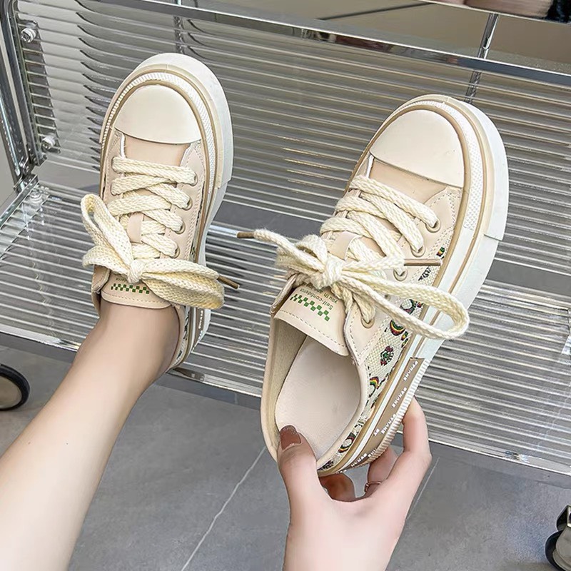 Giày sục nữ đạp gót OO vân siêu đẹp