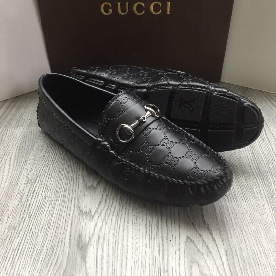 [Lấy mã giảm thêm 30%] Giầy lười da xích đen nam