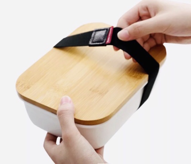 [HCM]Hộp Cơm Bento Sứ Nắp Gỗ (Có Thể Khắc Tên)
