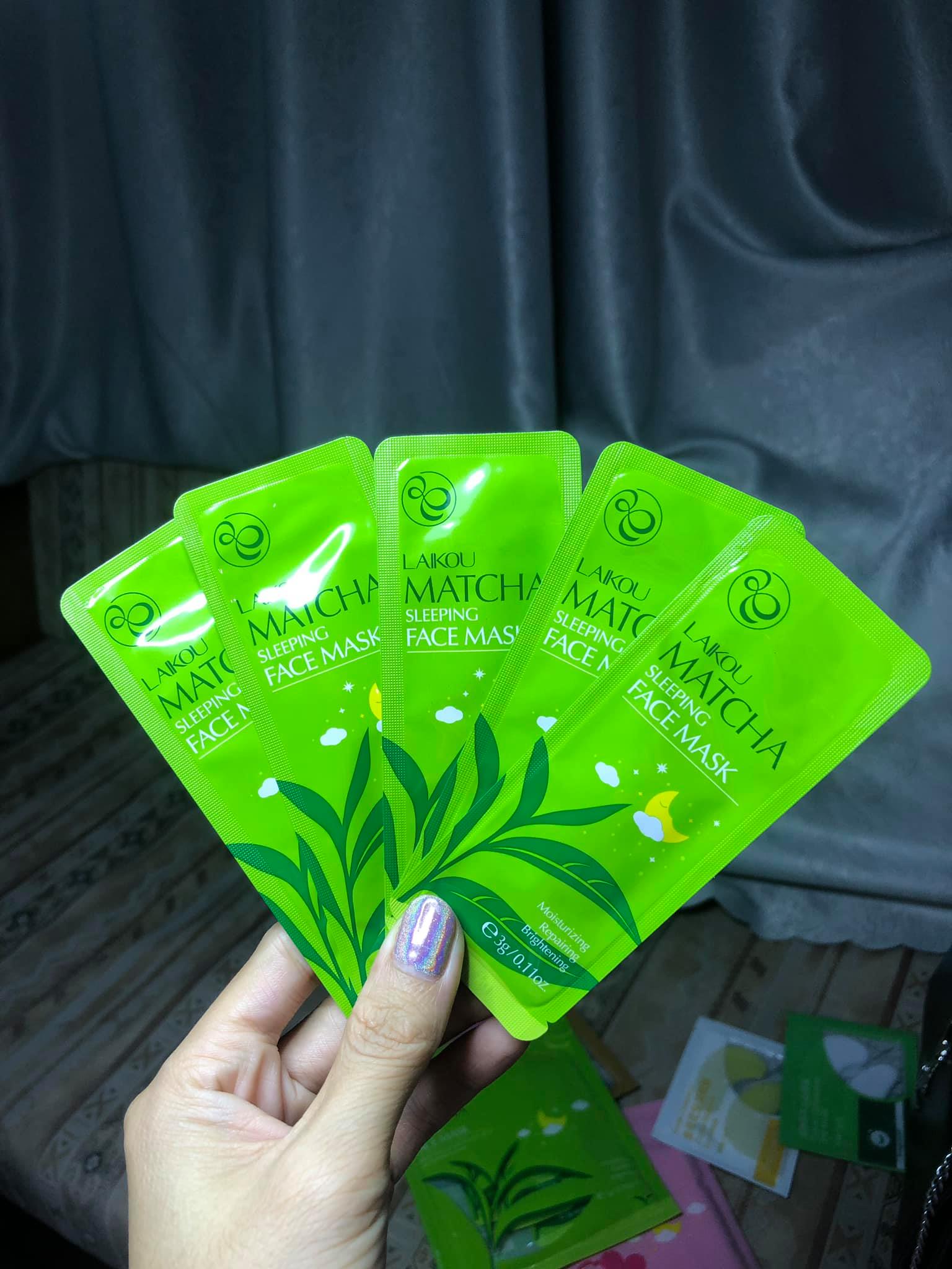 Mặt nạ ngủ trà xanh trị mụn Matcha LaiKou